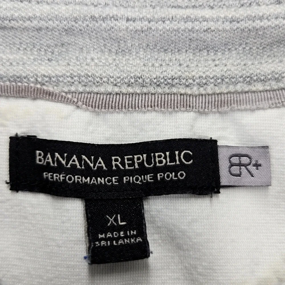 Banana Republic Shirt Mens XL Gray Dress Polo Short Sleeve Classiccore‎